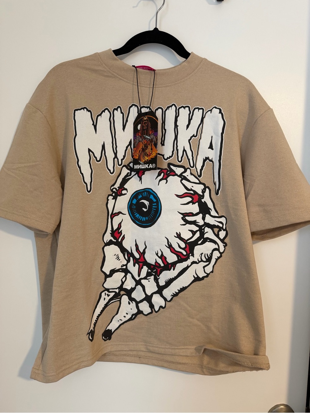 Mishka Graphic Eyeball Tee in Tan